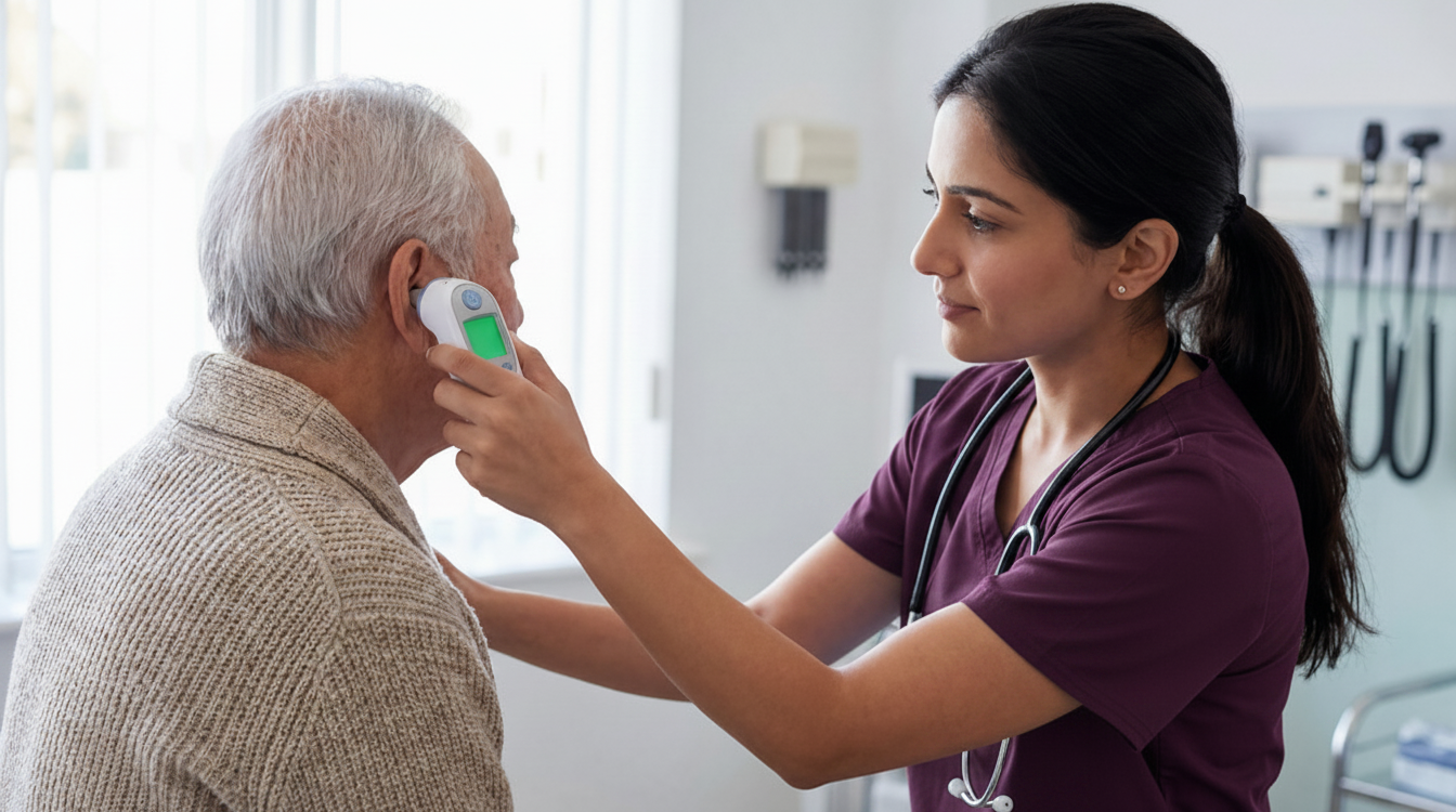Nurse caring for an older patient